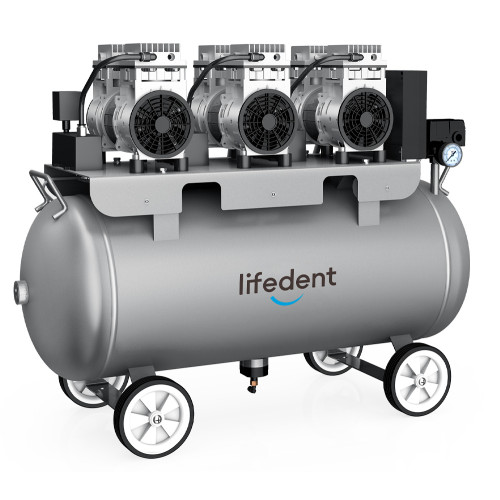 Lifedent SA220 безмасляный компрессор для 4-5 установок, без осушителя, с ресивером 90 л, 240 л/мин