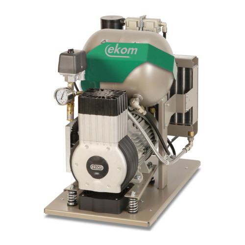 EKOM DK50 10 S/M безмасляный компрессор для одной стоматологической установки с кожухом, с осушителем, с ресивером 10 л, 60 л/мин