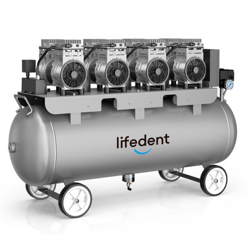 Lifedent SA300 безмасляный компрессор для 6-7 установок, без осушителя, с ресивером 120 л, 320 л/мин