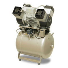 EKOM DK50 4VR/50/M безмасляный компрессор для 3-4 стоматологических установок, без кожуха, с осушителем, с ресивером 50 л, 215 л/мин