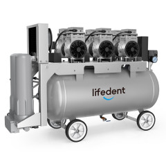 Lifedent SP220 безмасляный компрессор для 4-5 установок, с осушителем, с ресивером 90 л, 240 л/мин