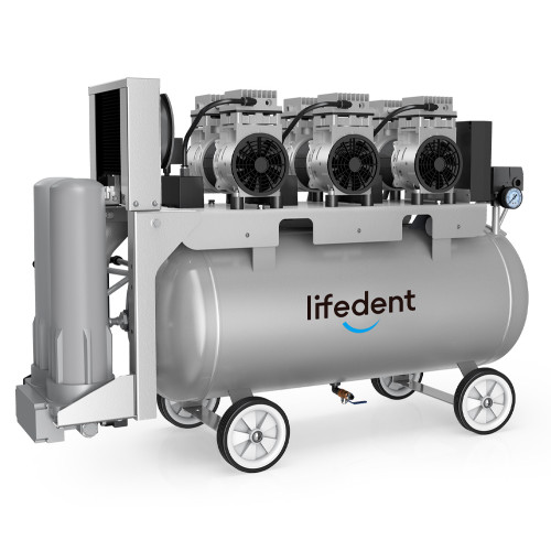 Lifedent SP220 безмасляный компрессор для 4-5 установок, с осушителем, с ресивером 90 л, 240 л/мин