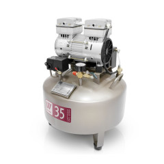 WuerWei W-602B безмасляный компрессор для одной стоматологической установки в шумоизоляционном кожухом, с ресивером 35 л (100 л/мин)