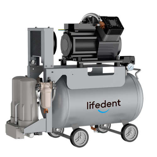 Lifedent SS150 безмасляный компрессор для 3-4 установок, с осушителем, с ресивером 60 л, 165 л/мин