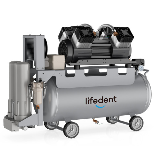 Lifedent SS300 безмасляный компрессор для 7-8 установок, с осушителем, с ресивером 100 л, 335 л/мин, трехфазный