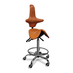 Gravitonus EZDuo Back HardLeather ортопедическое кресло-седло со спинкой