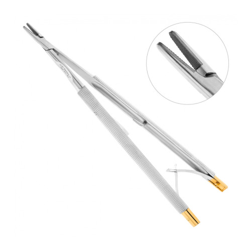 HLW Castroviejo-Gomel TC Иглодержатель хирургический прямой,16 см