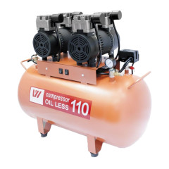 WuerWei W-608 безмасляный компрессор для 3-х стоматологических установок с ресивером 110 л (260 л/мин)