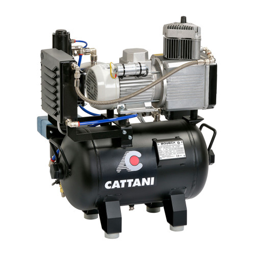 Cattani безмасляный компрессор для одной стоматологической установки, с осушителем, с ресивером 30 л, 68 л/мин