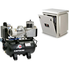 Cattani компрессор для одной стоматологической установки, без осушителя, с кожухом, с ресивером 30 л, 68 л/мин