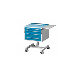 Arkodor AR-34.1M передвижной столик с четырьмя выдвижными ящиками, откидным столиком, лотком для инструмента, сверху стекло на квадратной ноге