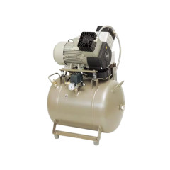 EKOM DK50 2V/50S безмасляный компрессор для двух стоматологических установок, с кожухом, с ресивером 50 л, 140 л/мин