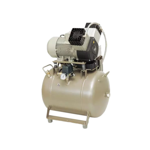 EKOM DK50 2V/50S безмасляный компрессор для двух стоматологических установок, с кожухом, с ресивером 50 л, 140 л/мин