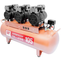WuerWei W-606 безмасляный компрессор для 3-х стоматологических установок с ресивером 105 л (255 л/мин)