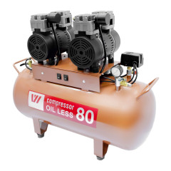 WuerWei W-604 безмасляный компрессор для 2-х стоматологических установок с ресивером 80 л (170 л/мин)