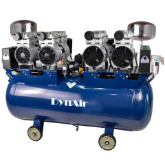 Dynamic DA7004D безмасляный компрессор для 5-х установок, c осушителем, 1-фазный, ресивер 100 л, 312 л/мин