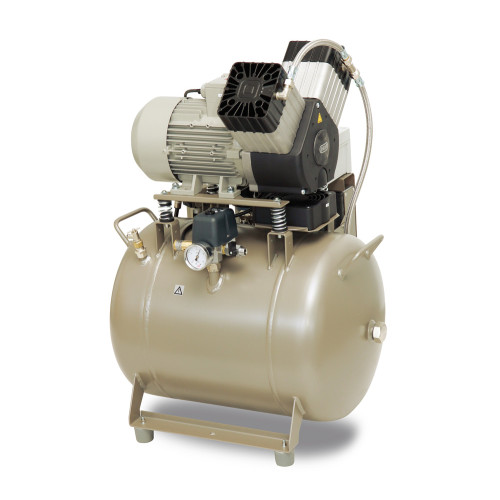 EKOM DK50 2V/50S/M безмасляный компрессор 2-х стоматологических установок, с кожухом, с осушителем, с ресивером 50 л, 120 л/мин