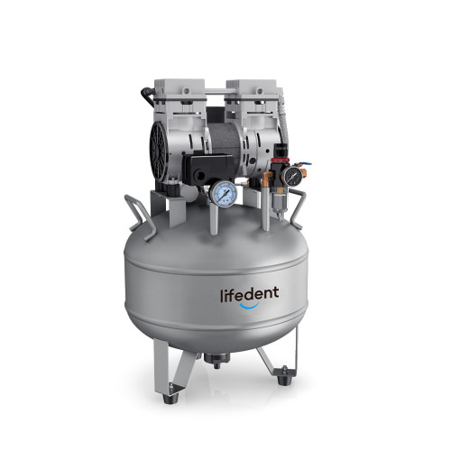 Lifedent SA075 безмасляный компрессор для 1-2 установок, без осушителя, с ресивером 32 л, 80 л/мин