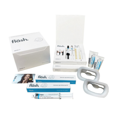 White Smile GmbH 12 наборов Flash для 2- х пациентов + Лампа для отбеливания Flash (комплект) + 24 набора для дома