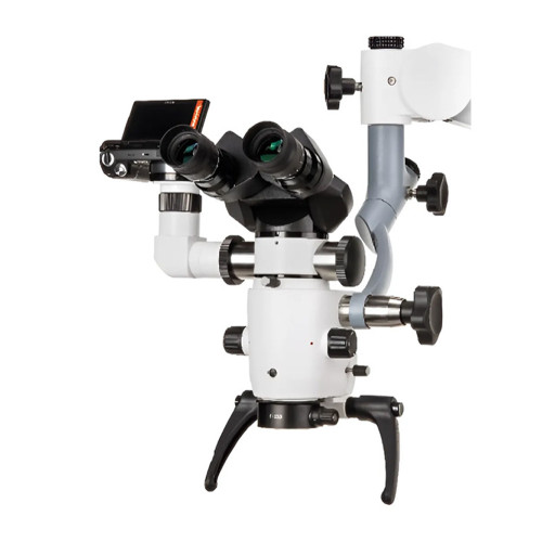 Densim Optics стоматологический операционный микроскоп с поворотным двойным бинокуляром (0-195 градусов) и светодиодной подсветкой